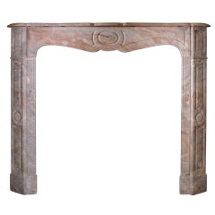 19th Century Louis XV Pompadour Style Rouge Royale Marble Mantel 'FR-Z49'