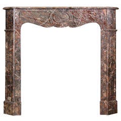 Louis XV Pompadour style French Marble Mantel (FR-ZA44)