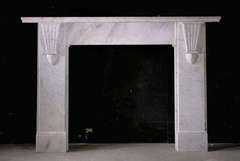 Late Victorian style Carrara Marble Mantel (VIC-Z26)