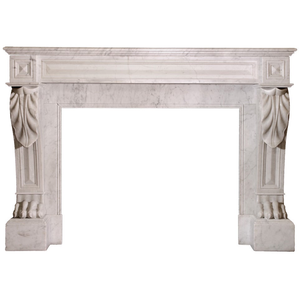19th Century French Marble Mantle For Sale