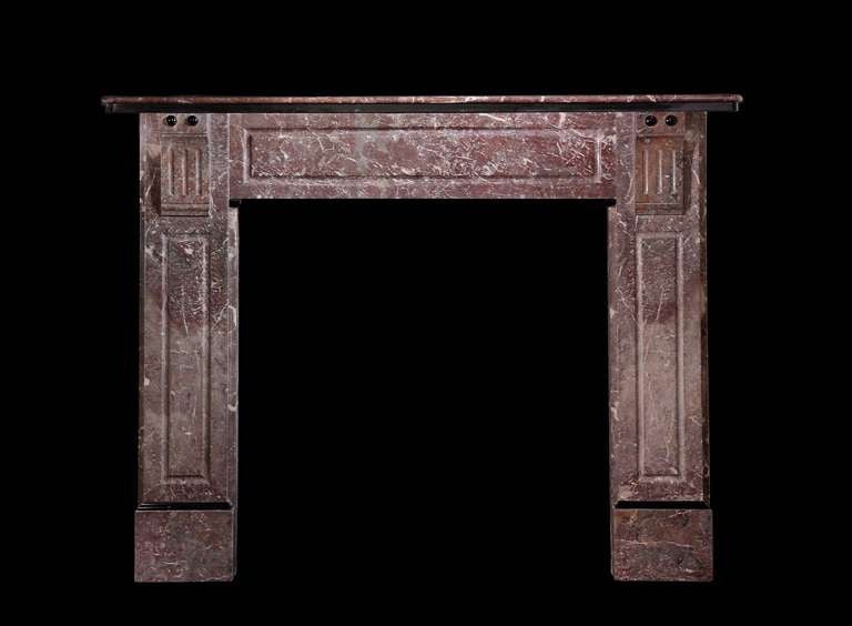 20th century stone simple bolection mantel. Opening dimensions: 39