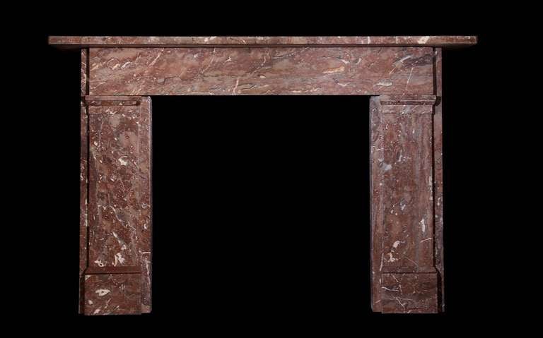 A William IV chimneypiece in rance marble. Opening dimensions: 36.5