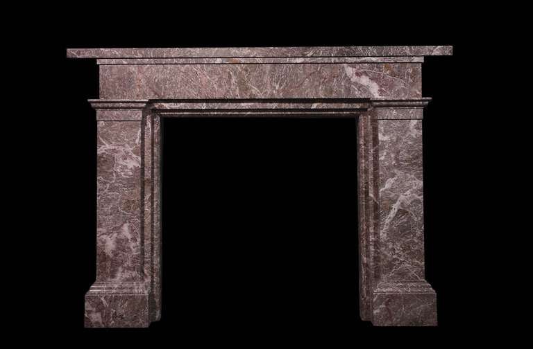 William IV simple mantel in Saint Anne des Pyrenees marble, circa 1830-1840. Opening dimensions: 36.5