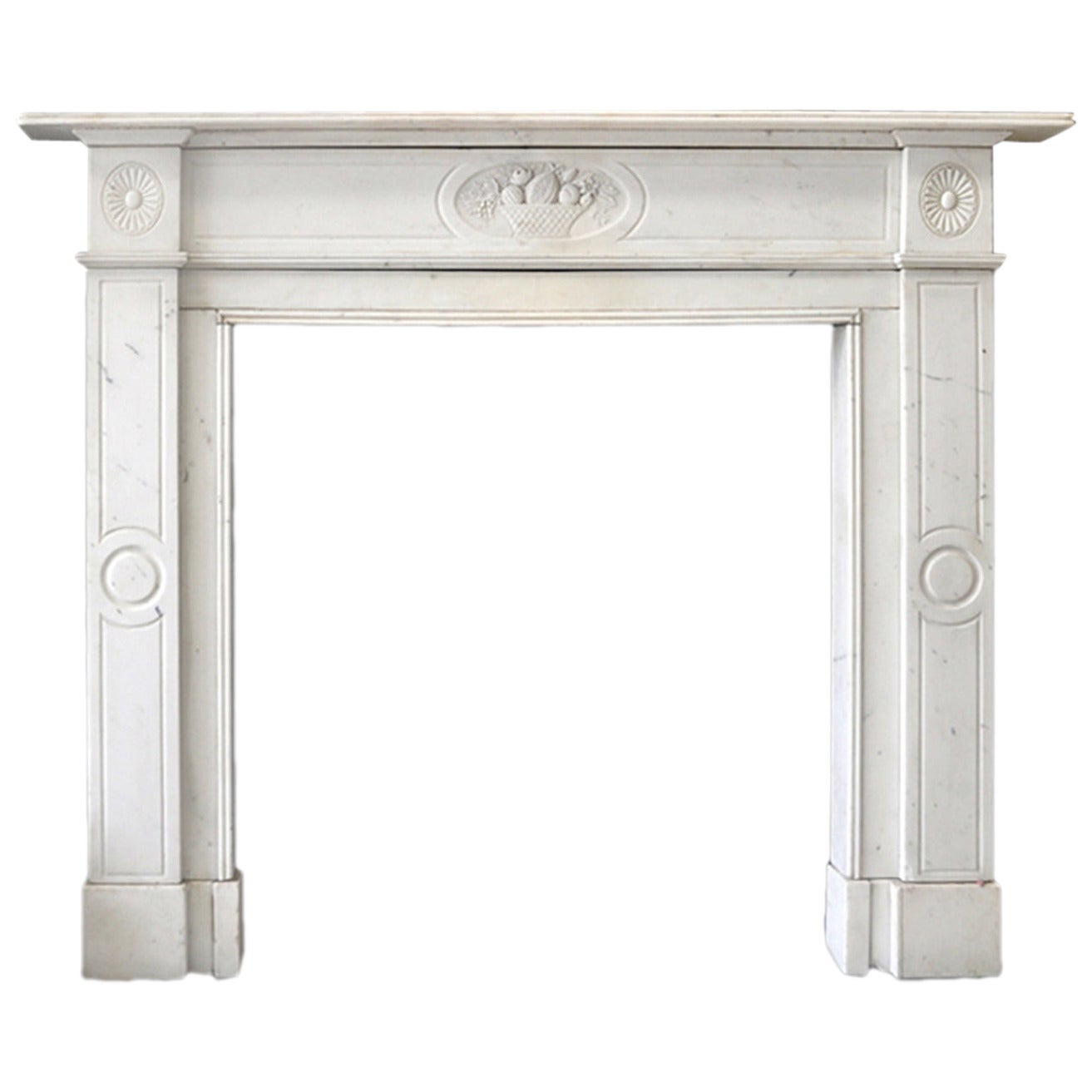 19th Century Early Victorian Mantel in Statuary Marble