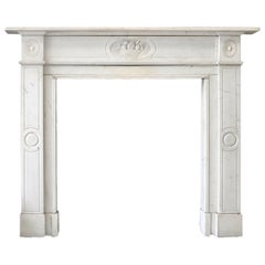 19th Century Early Victorian Mantel in Statuary Marble