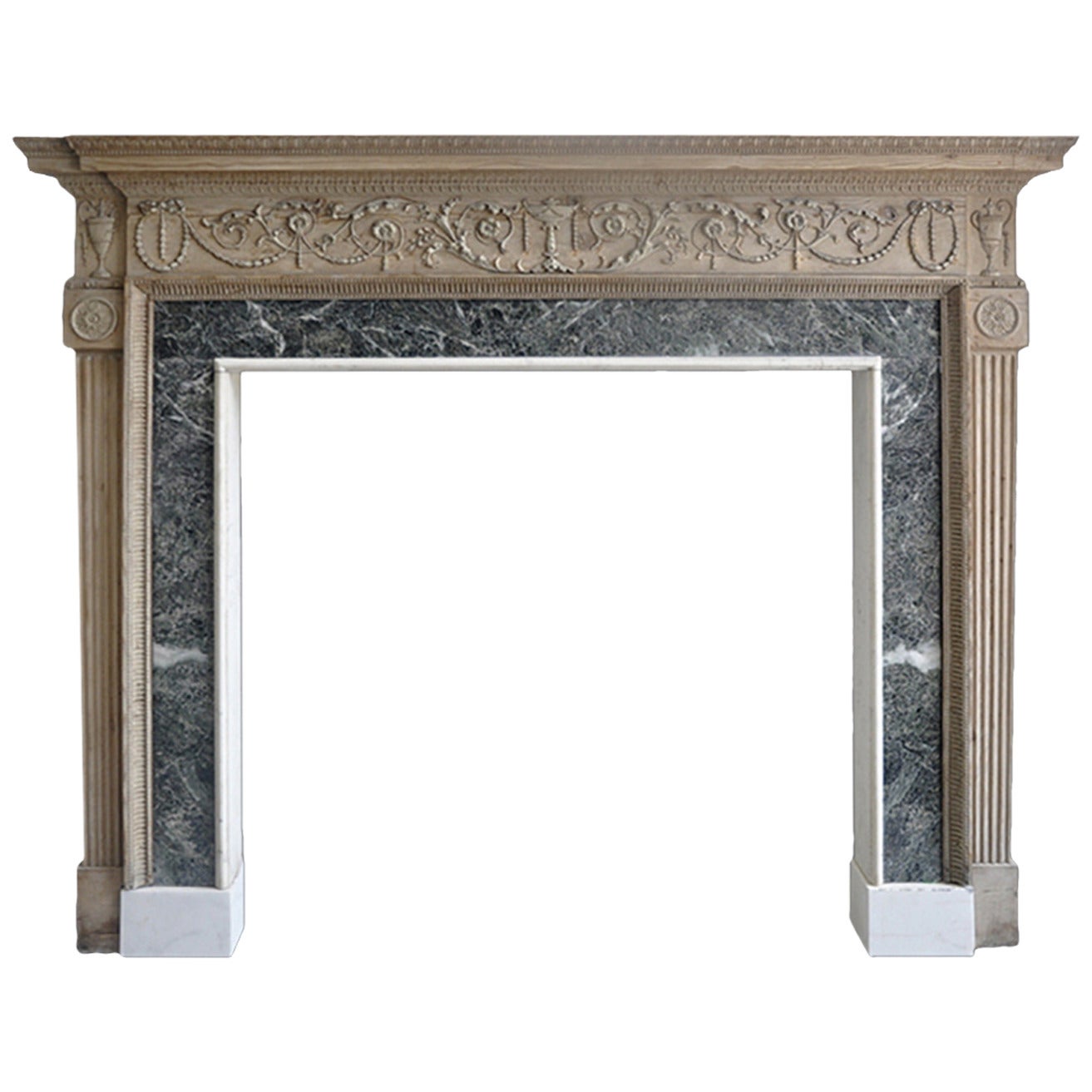 18th Century Neoclassical Pine Mantel For Sale