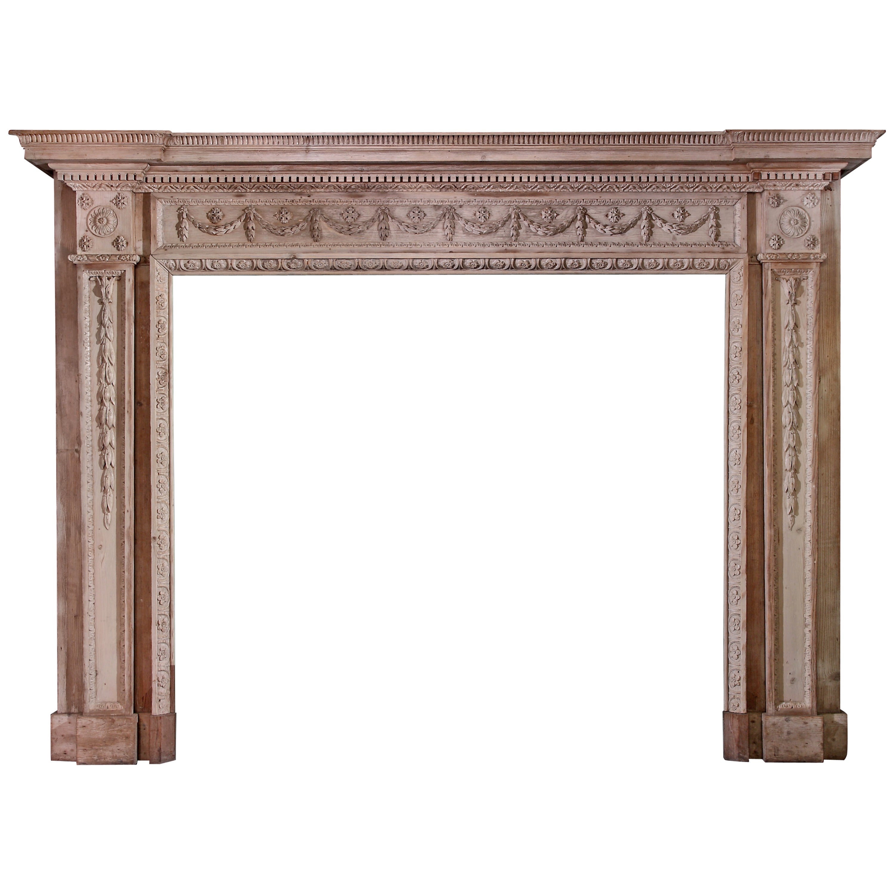 18th Century Neoclassical Pine Mantel