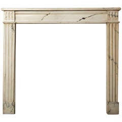 Louis XVI style Statuary Venato mantel with fluted jambs (FR-NY86)