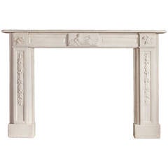 Antique 19th Century Regency Marble Mantle with Detailed Carvings