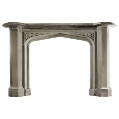 Grit Stone Mantel with Carved Spandrels