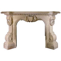 c.1840 Victorian Carved Stone Mantel