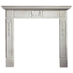 Antique 19th c. Petite Regency Fireplace with Intricate Carvings. (NY129)