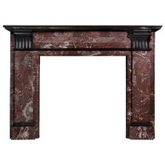 Antique St. Anne's Rouge Marble and Welsh Slate Mantel (VIC-T44)
