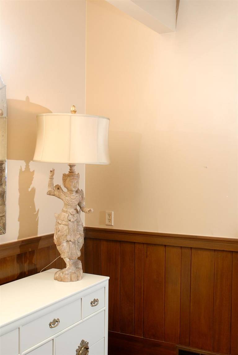 A Spectacular Pair of Monumental Male and Female Asian Lamps 1