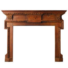 Early 19th Century Carved Pine Mantel with Egg and Dart Decoration (VIC-NY29)