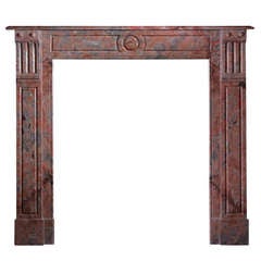 Early 20th century Louis XVI style Rouge Royale Mantel (FR-M32)