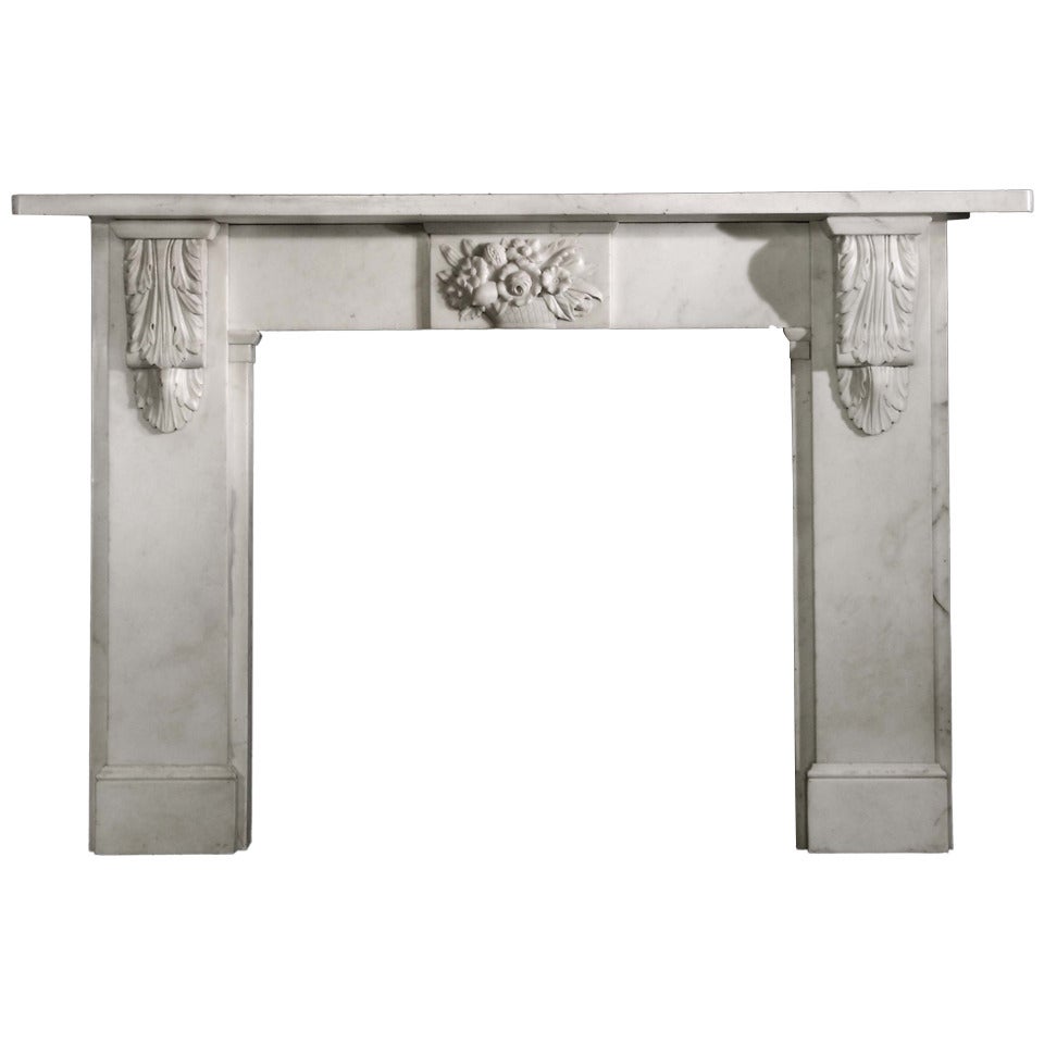 Early Victorian Italian Statuary Marble Mantel 'VIC-ZD04'