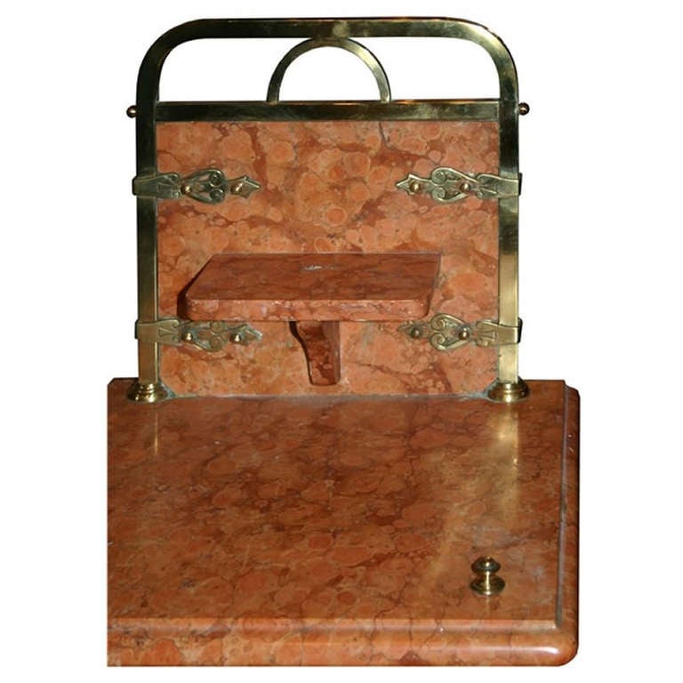 Pair of marble and brass side tables