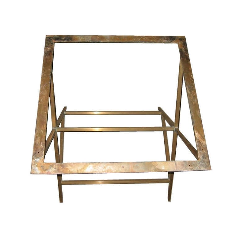 Mid Century Marble & Bronze Side Table