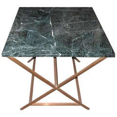 Mid Century Marble & Bronze Side Table