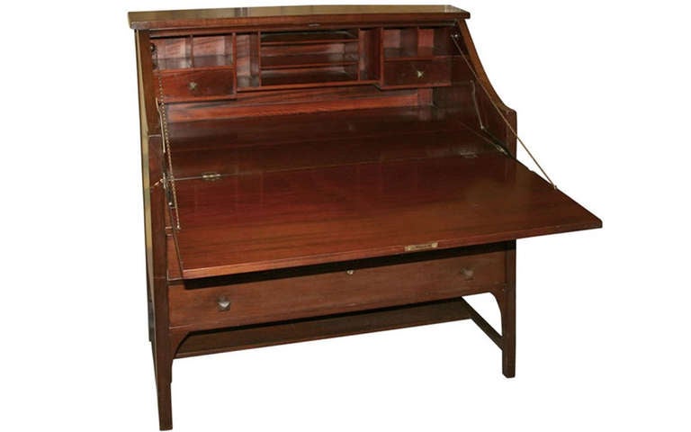 Arts and Crafts Drop Front Desk Attributed To L&JG Stickley For the Safe Craft Line For Sale