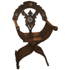 Carved Wood Armchair