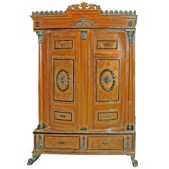 19th c. Painted Armoire
