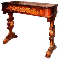 Rosewood and Walnut Marquetry Writing Table