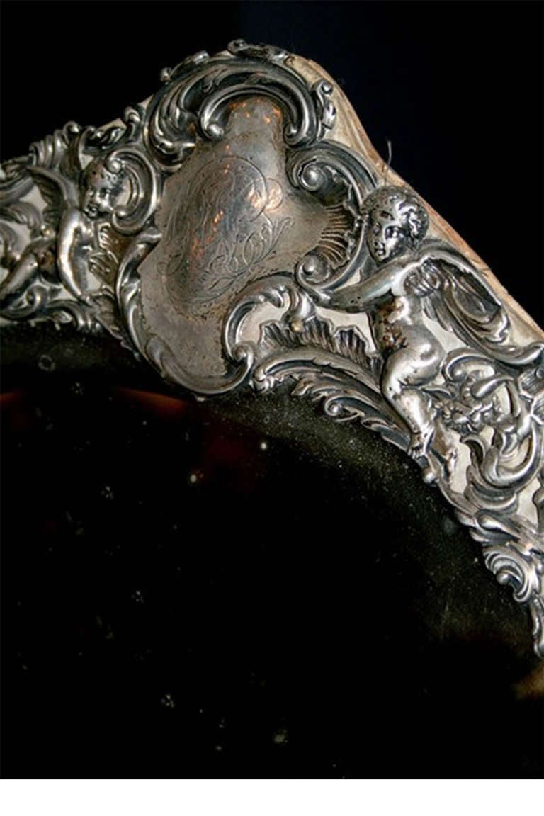 Renaissance Revival Silver Dressing Table Mirror For Sale