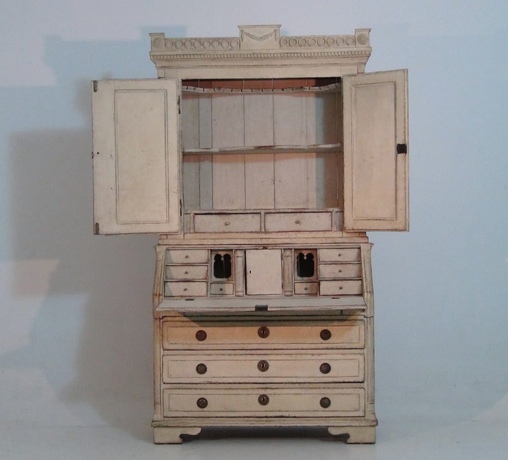 Period Swedish Gustavian Secretary with Library
