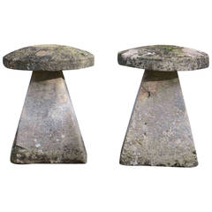 Antique Pair of 18th Century English Staddle Stones