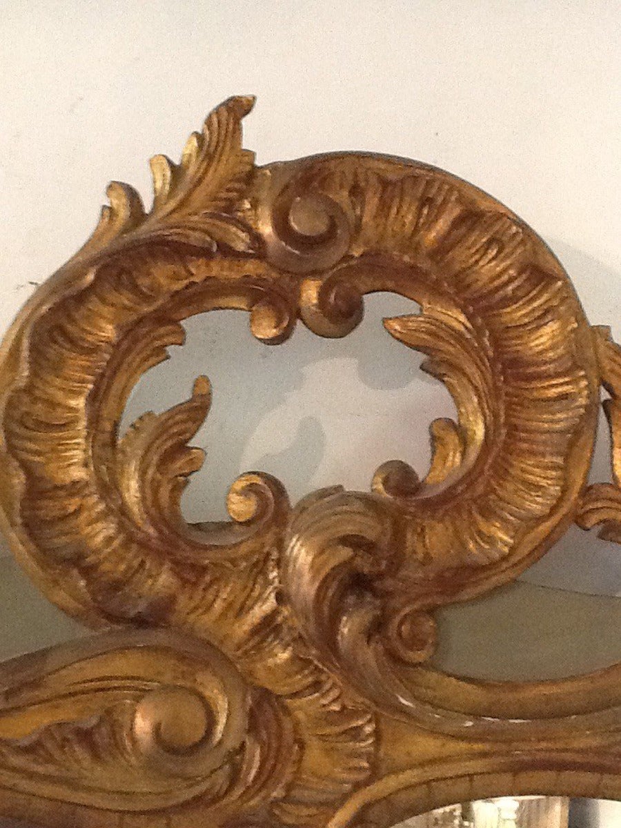 English 19th Century French Rococo Style Vanity or Wall Mirror
