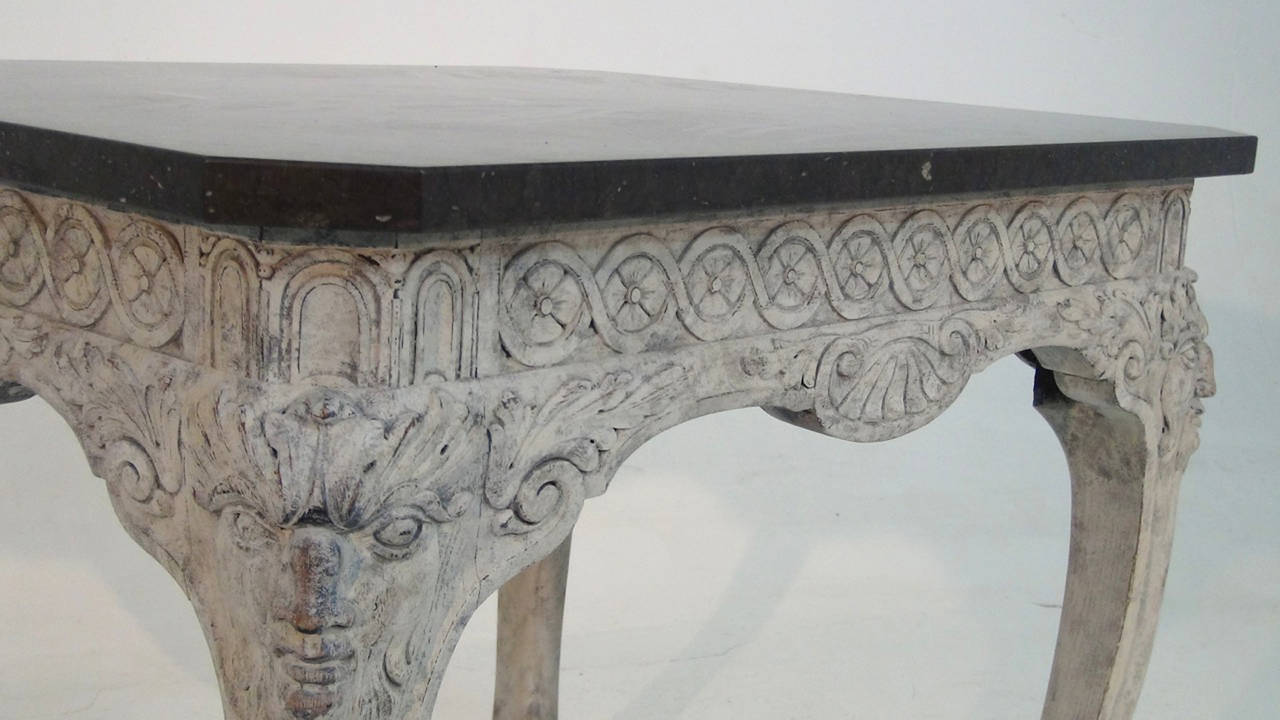 19th Century Swedish Table with Fossil Marble Top 4