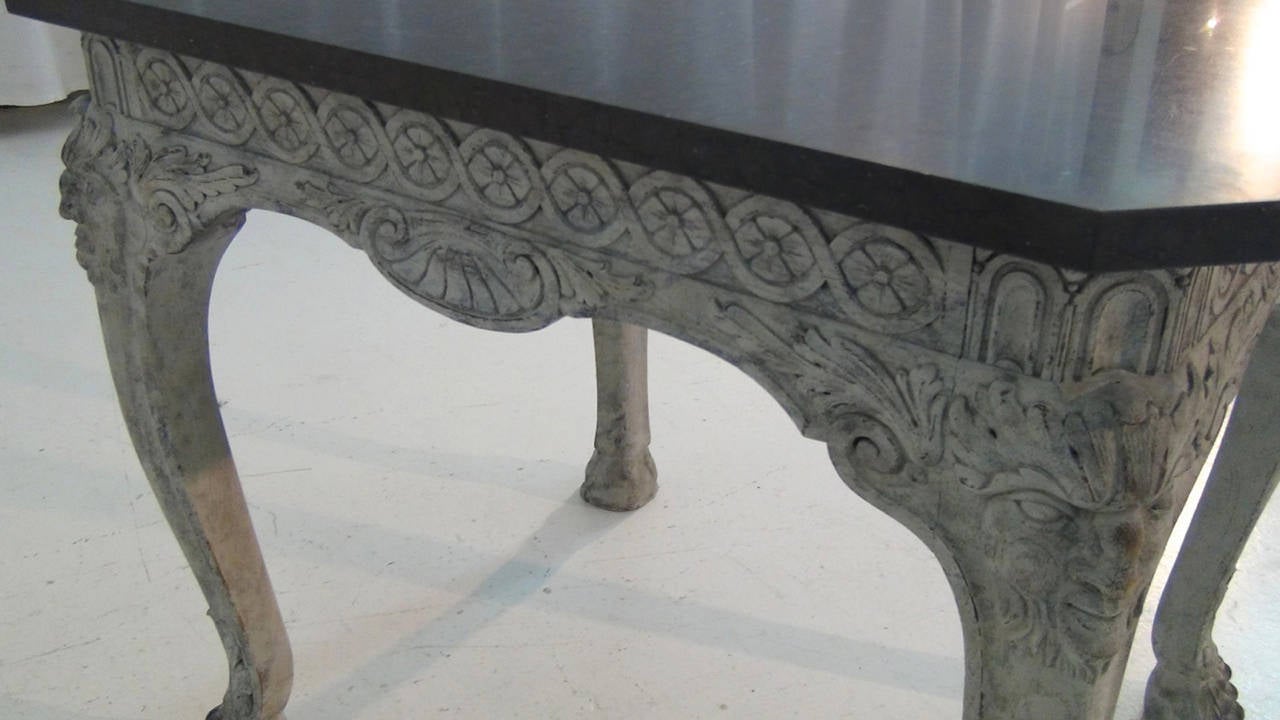 19th Century Swedish Table with Fossil Marble Top 1