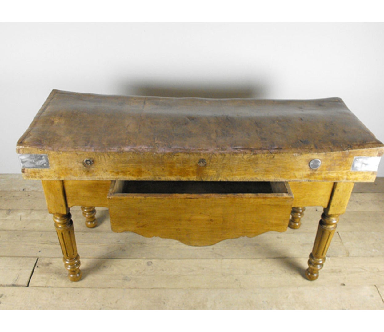 19th Century French Butcher Block Table 1