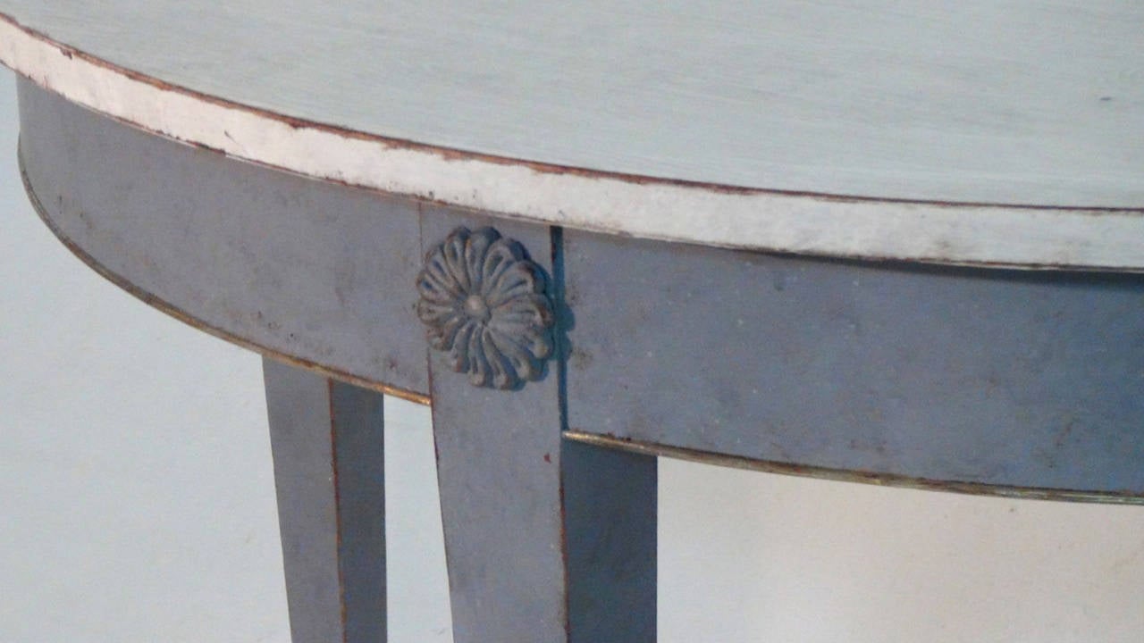 19th Century Pair of Swedish Demilune Tables in the Gustavian Style 5
