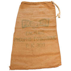 Vintage French Grain Sack Laundry Bag