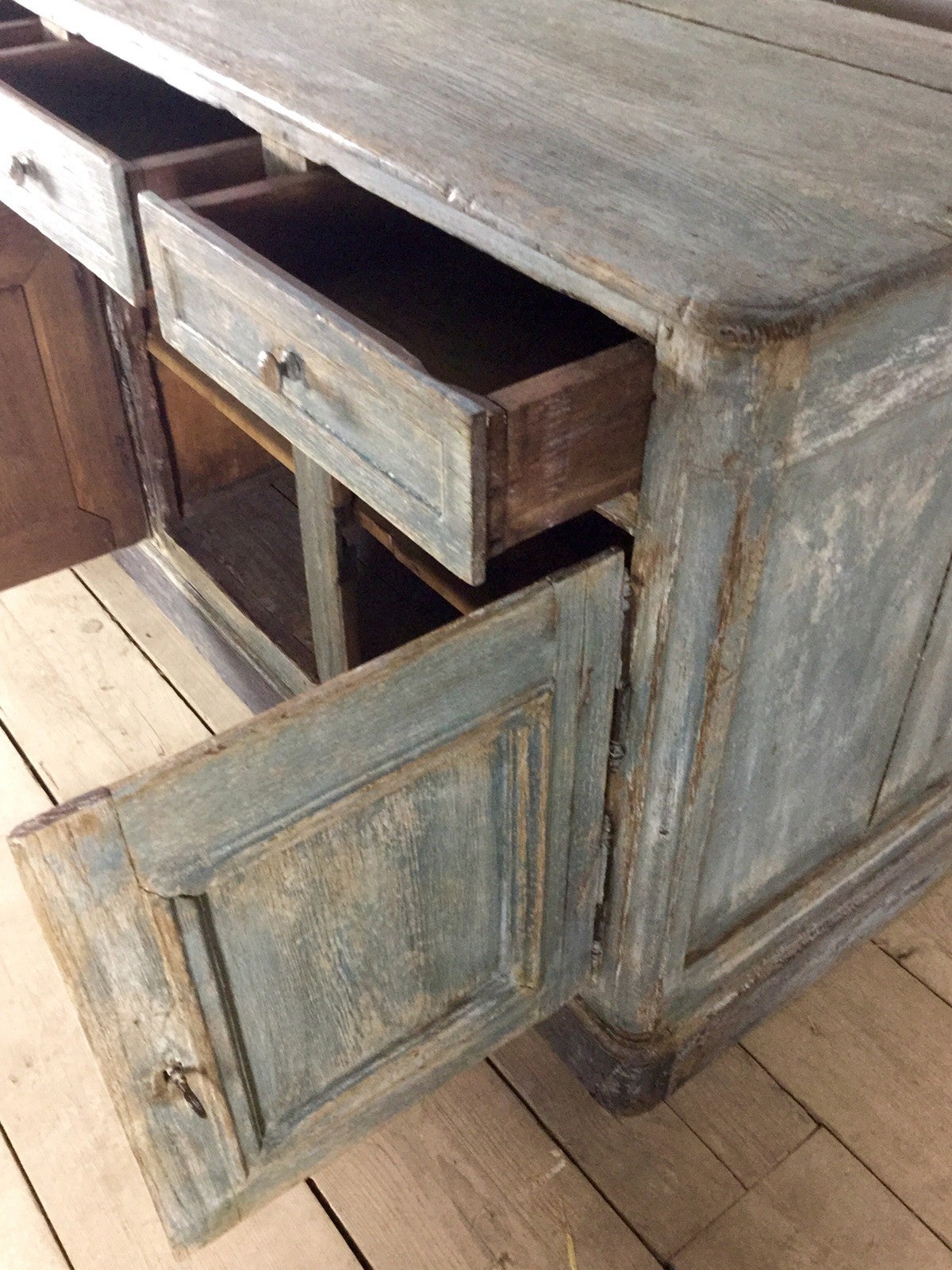 19th Century French Painted Oak Buffet 5