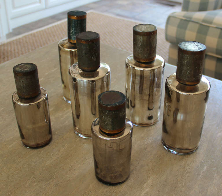 French Mercury Glass Bottles 2