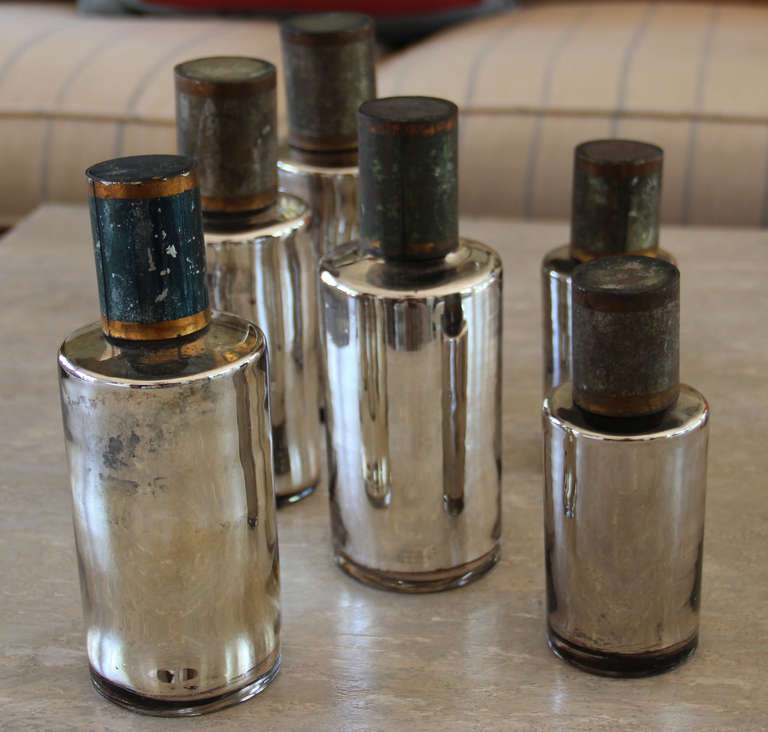 French Mercury Glass Bottles 3
