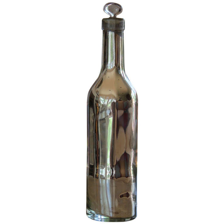 Vintage French Mercury Glass Bottle at 1stdibs