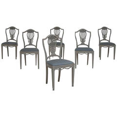 Set of Six Swedish Dining Chairs in the Gustavian Style