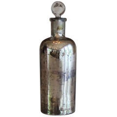 Antique French Mercury Glass Bottle - 22