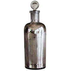 Antique French Mercury Glass Bottle - 23