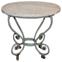 Used 19th Century French Oval -Top Butcher Table or Pastry Table