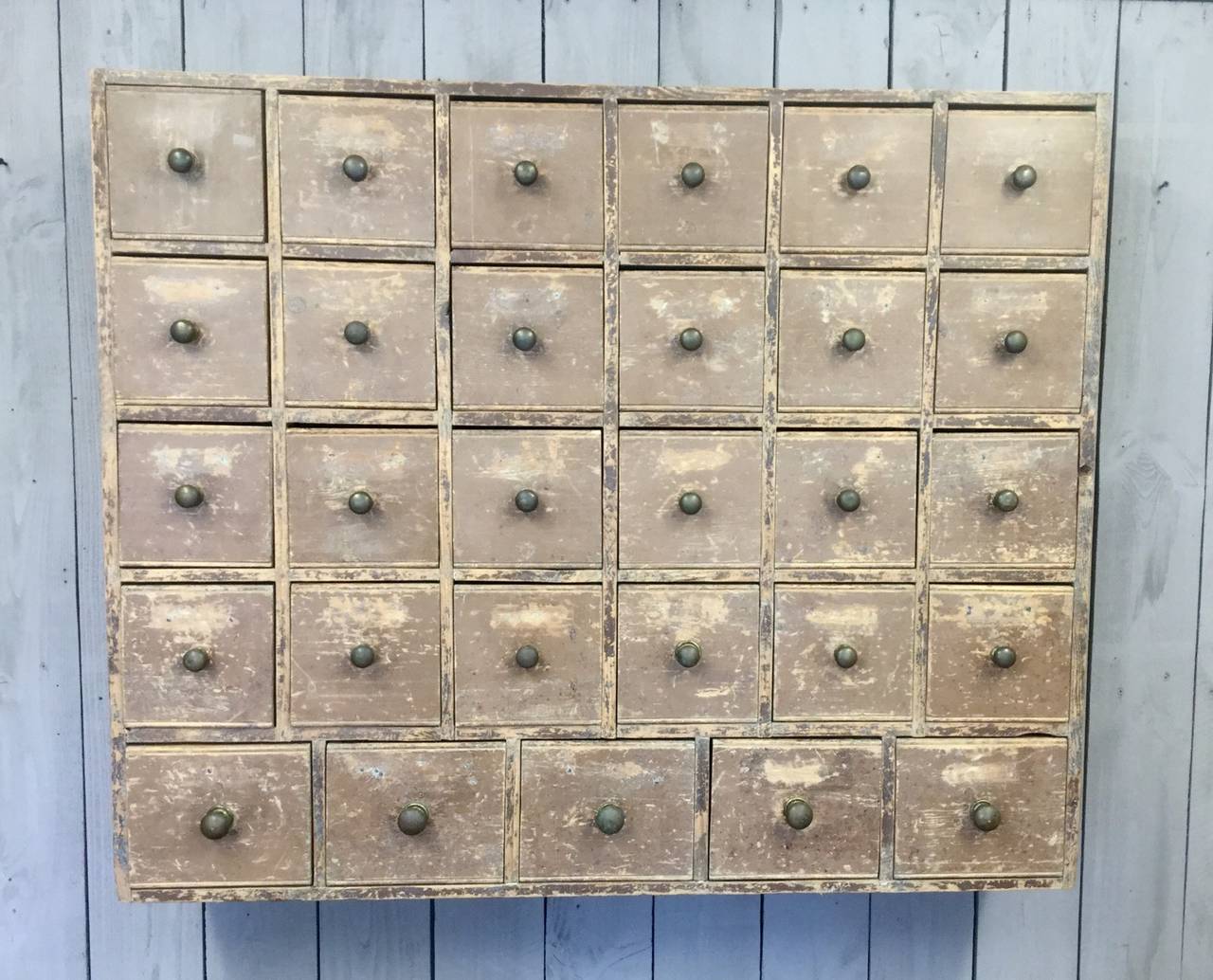 19th Century English Seed Merchant's Hanging Cabinet