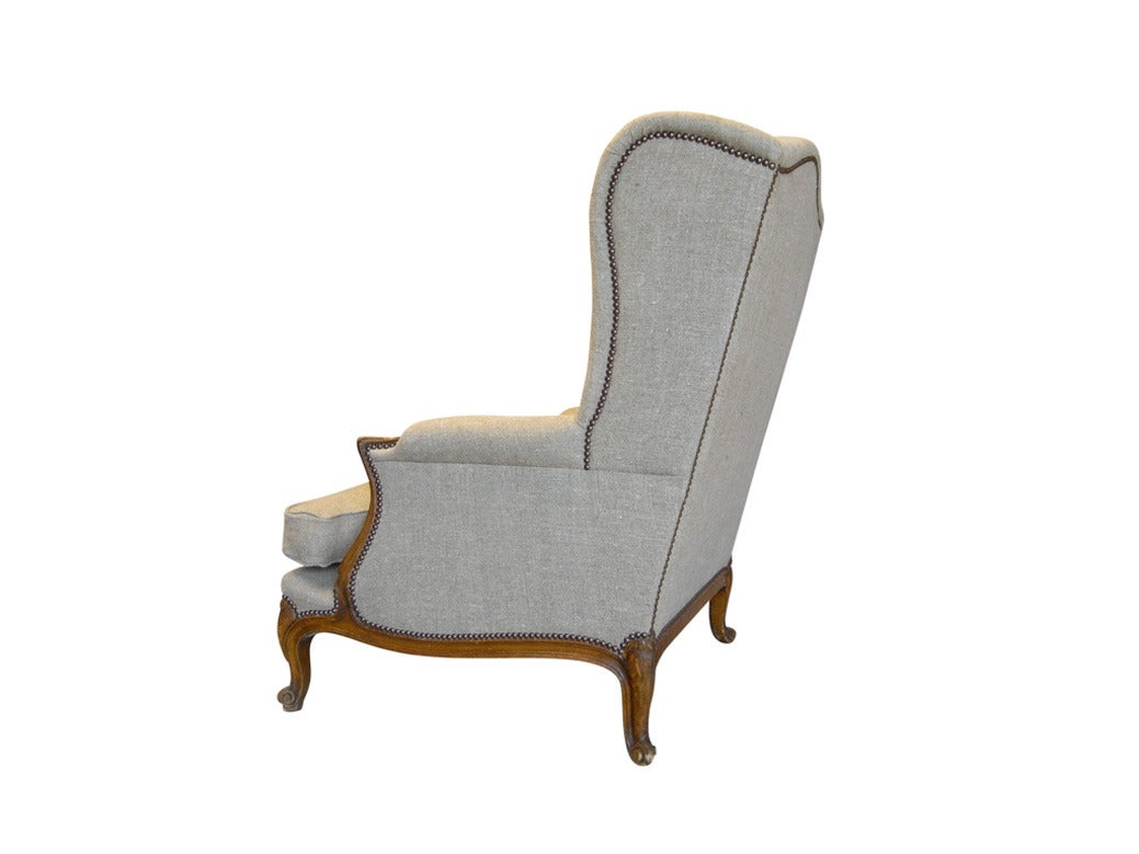 19th Century French Louis XV Style Wingback Bergere Chair 1