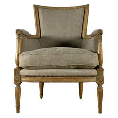 19th Century French Bergere in the Louis XVI Style