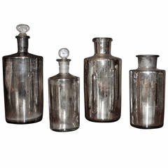 Collection of 19th Century French Mercury Glass Bottles