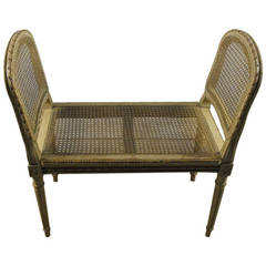 Vintage French Caned Window Seat in the Louis XVI Style